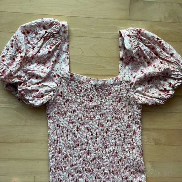 Anthropologie Another Love Smocked Floral Mini Dress in Pink Combo S NWOT - Picture 10 of 13